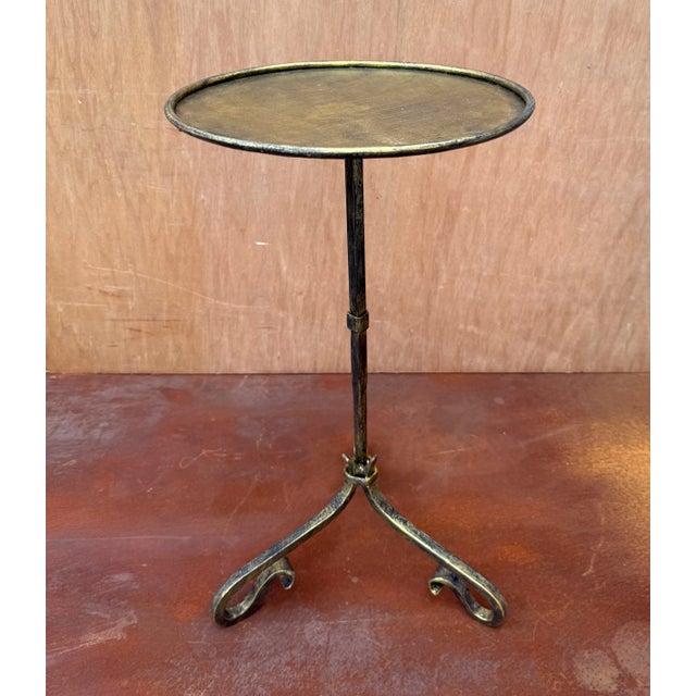 Art Nouveau Pair of Handcrafted Gilt Iron Side Tables For Sale - Image 3 of 18