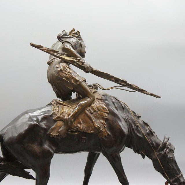 Native American on Horseback from Édouard Drouot, 1920s For Sale - Image 6 of 15