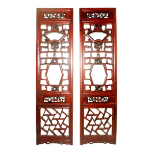 Early 19th Century Antique Chinese Screen PanelsCunninghamia Wood - A Pair