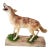 Vintage Full-Body Howling Coyote Taxidermy on Handcrafted Woodland Display Base For Sale