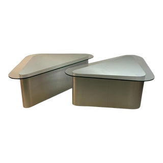 Modern Aluminum Triangular End Tables For Sale