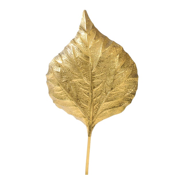 1970s Italian Rabarbaro Brass Leaf Floor Lamp, Bottega Gadda For Sale