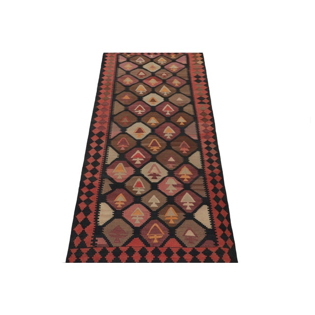 1950s Vintage Persian Kilim in Red, Black and Brown Geometric Patterns by Rug & Kilim For Sale - Image 5 of 7