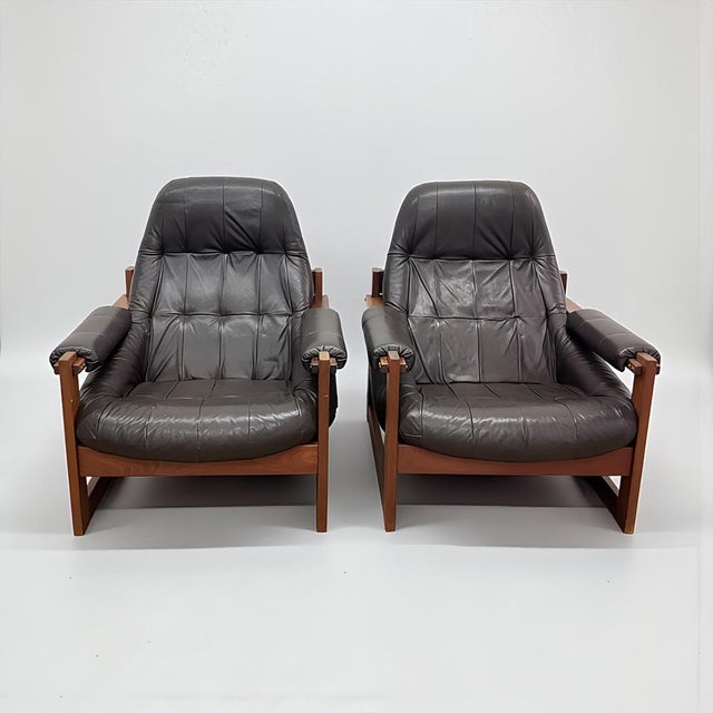 Mid-Century Modern MP-91 Earth Lounge Chairs and Ottoman from Percival Lafer, Brazil, 1970s, Set of 3 For Sale - Image 6 of 18