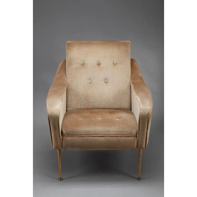 Metal Set of Velvet Bergère Chairs, 1950s For Sale - Image 7 of 16