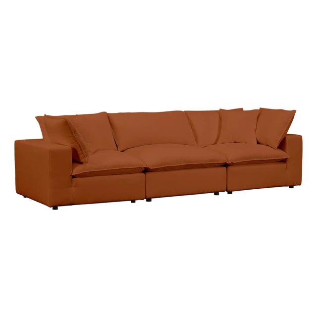 Cinnamon Cali Rust Performance Fabric Modular Sofa For Sale - Image 8 of 8