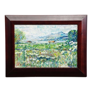 Lake Chiemsee – Oil Painting by Alexander Michael, 1990 For Sale