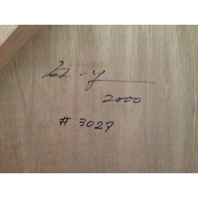 2000 - 2009 2000 Hiro Yokose "Untitled" #3027 Abstract Mixed-Media Painting on Panel For Sale - Image 5 of 5