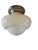 Early 20th Century Early 20th Century Mid-Century Modern Nickleplate and White Glass Ceiling Light Fixture For Sale - Image 5 of 5