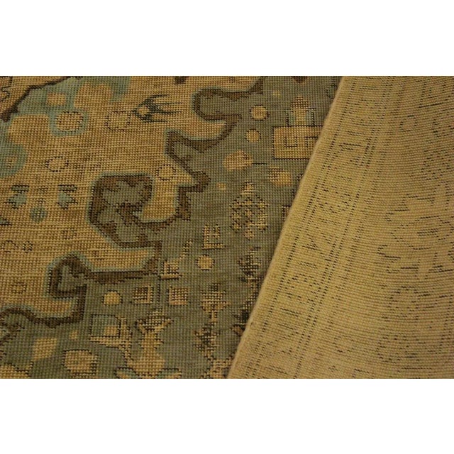 1980s Shabby Chic 1990s Vintage Distressed Gray & Tan Wool Rug- 7'10 X 10'7 For Sale - Image 4 of 8