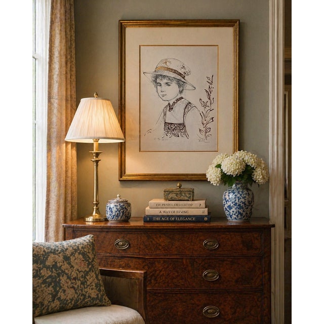 Offered is “Rene” V 20/24 ed 336 - Signed lithograph - by renowned American artist Edna Hibel. This 12.5 x 16.25...
