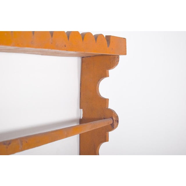 Rustic Portuguese Yellow Wooden Plate Rack, 1950 For Sale - Image 6 of 8