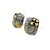 1990s Pair of John Hardy Estate Square Ornate Clip-on Earrings 18k Y Gold + Sterling Silver For Sale - Image 4 of 7