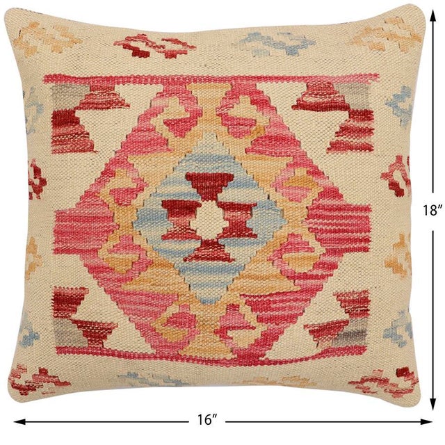 Embellish your home with this timeless casual chic handmade Southwestern Kilim throw pillow covers made with wool and...
