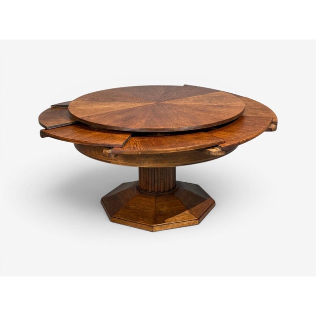 Josef Seiler, Rare Expanding Dining Table, Oak, Germany, 1920s For Sale - Image 10 of 16