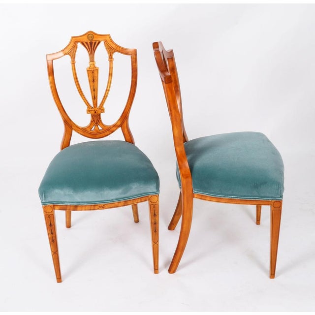 Antique Shield Back Satinwood Dining Chairs from Cowtan & Sons, 19th Century, Set of 8 For Sale - Image 11 of 18
