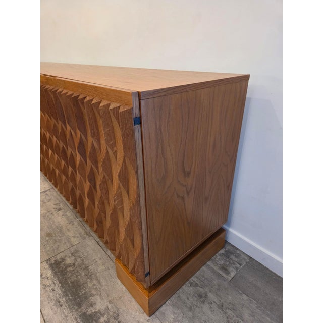 Brown Large Brutalist Oak Sideboard from Aurora, 1975 For Sale - Image 8 of 16