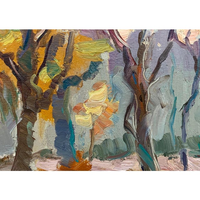 Forest Landscape Oil Painting, Ukrainian Art, 1957 18-24 For Sale - Image 4 of 6