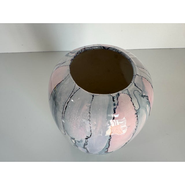 1989 Vintage Kate Abstract Drip Glaze Art Ceramic Vase For Sale In Miami - Image 6 of 10