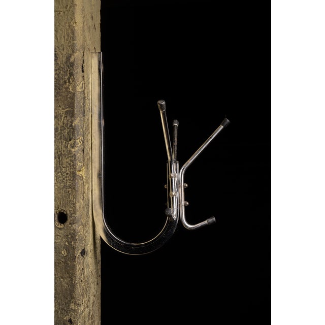 Industrial 1950s Vintage Chrome Tube Wall Mount Coat Rack For Sale - Image 3 of 6