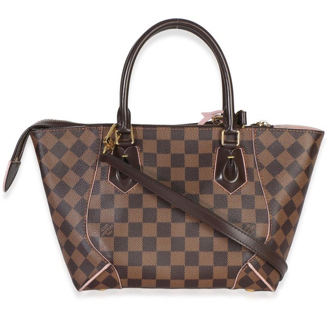 Louis Vuitton Rose Ballerine Damier Ebene Canvas Caissa PM Tote For Sale - Image 4 of 9