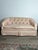 Vintage Beacon Hill Tufted Damask Sofa – Blush Pink – Hollywood Regency – 60” For Sale - Image 9 of 9