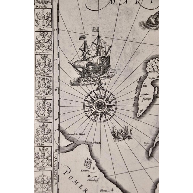 Sculpture Materials Rugen Island, Germany: An Early 17th Century Map by Mercator and Hondius, 1623 For Sale - Image 7 of 9