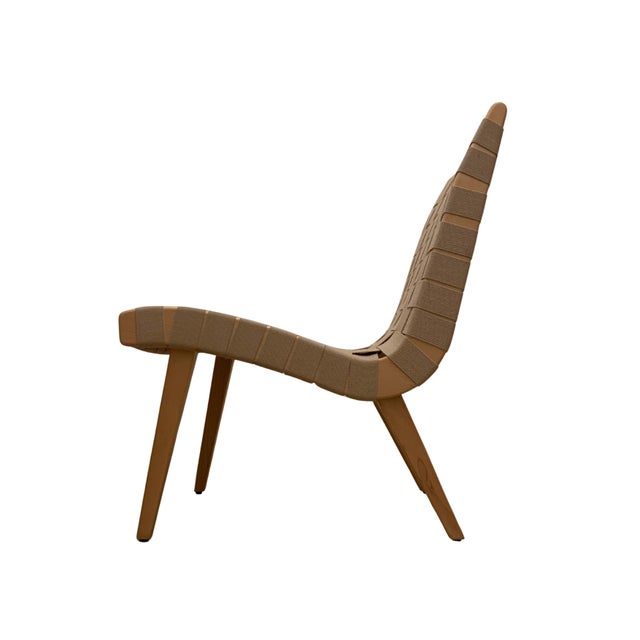 Lounge Chair with Flax Webbing and Clear Maple Finish by Jens Risom for Knoll Inc. For Sale - Image 13 of 13