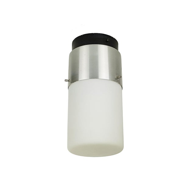 Cylindrical Opaline Glass and Black Metal Flush Mount by Bruno Gatta for Stilnovo, 1950s For Sale - Image 14 of 14
