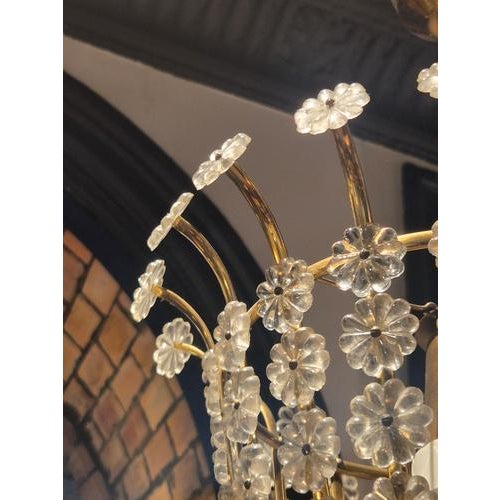 Swedish Modern Brass Pendant with Flower Decor, 1950s For Sale - Image 6 of 7