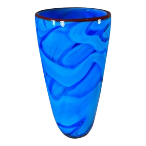 Blue Ribbon Art Glass Vase