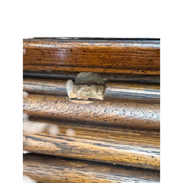 Wood 1970s National Mount Airy Furniture Roll Top Oak S Curve Desk For Sale - Image 7 of 7