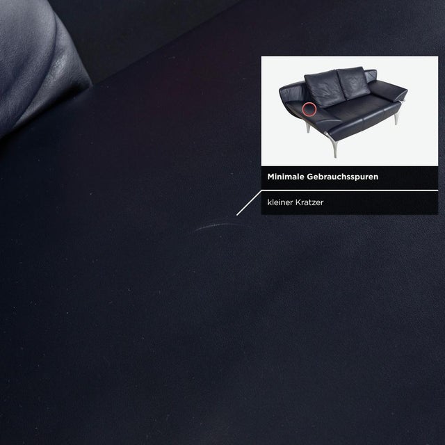 1600 2-Seater Sofa in Dark Blue Leather from Rolf Benz For Sale - Image 10 of 16