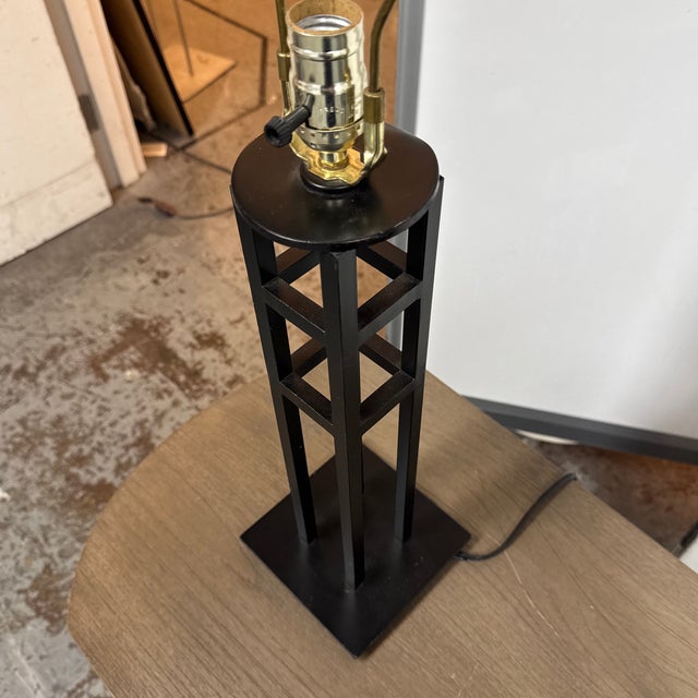 Modernist Lattice Tower Table Lamps, Pair For Sale - Image 10 of 12