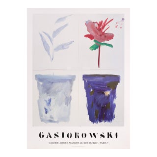 1995 French Exhibition Poster, Gerard Gasiorowski, Pots De Fleurs 055-056 For Sale