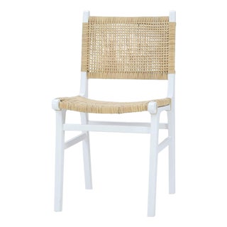 Scandinavian Modern White Painted Dining Chair For Sale