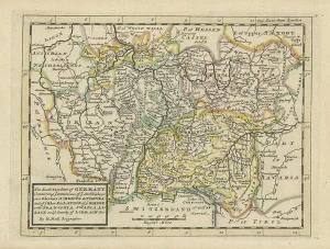 Antique Map of Southern Germany, 1730