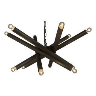 NOIR Lex Chandelier, Metal with Antique Silver Finish For Sale