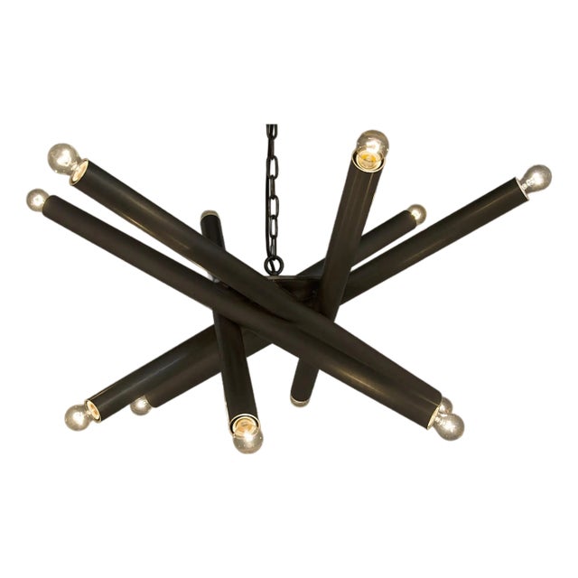 NOIR Lex Chandelier, Metal with Antique Silver Finish For Sale