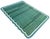 Mid-Century Modern Handmade Cotton Area Vegetable Dyed Rug, Forest Green, Cream and Teal Blue Scalloped Dhurrie - 9'x12' For Sale - Image 3 of 10