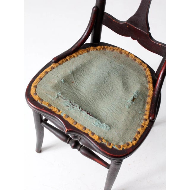 Antique Victorian Yoke Back Accent Chair For Sale - Image 4 of 11