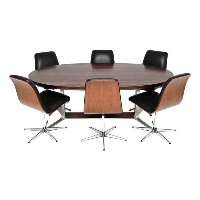 Vintage Dining Table and Chairs attributed to Robert Heritage for Archie Shine, 1960, Set of 7 For Sale
