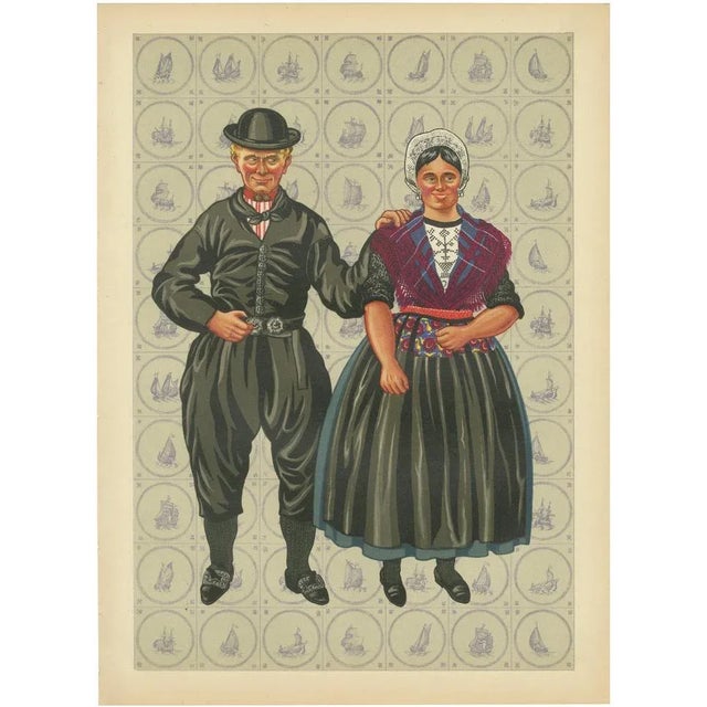 Gratiane de Gardilanne and Elizabeth Whitney Moffatt, Dutch Man and Woman of Urk in Sunday Dress with Broad Hats, 1932, Print For Sale - Image 10 of 10