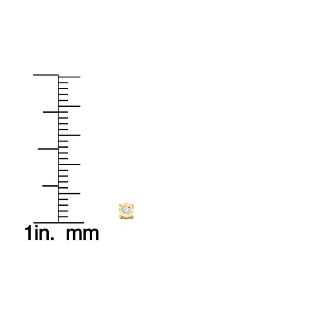 10K Yellow Gold Plated .925 Sterling Silver 1/10 Cttw Round Brilliant-Cut Diamond Miracle-Set Stud Earrings (J-K Color, I3 Clarity) For Sale In New York - Image 6 of 6