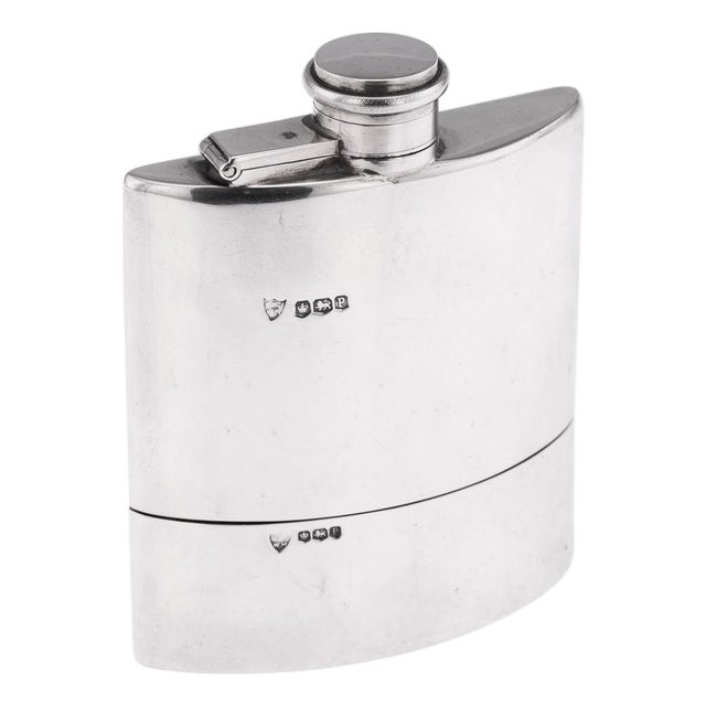 Vintage 20th Century English Silver Hip Flask, Sheffield, 1932 For Sale