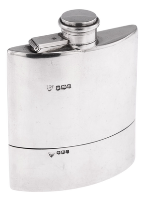 Vintage 20th Century English Silver Hip Flask, Sheffield, 1932