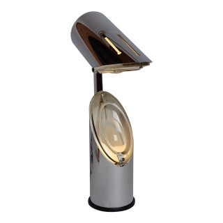 Vintage Italian Chrome and Glass Collapsible Table Lamp by Oscar Torlasco For Sale