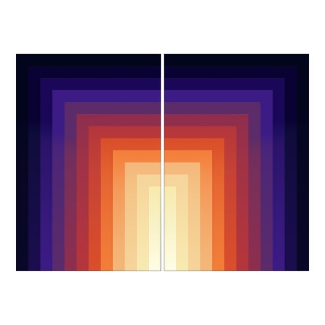 2026, Color Field Giclée Diptych, Sunset Portals, Abstract Geometric, Limited Edition by Cyd Fontaine For Sale