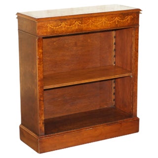 Sheraton Burr Elm & Walnut Inlay Dwarf Bookshelf from Brights of Nettlebed For Sale