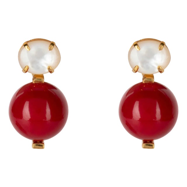 Nicky Studs, Red, Clip On For Sale